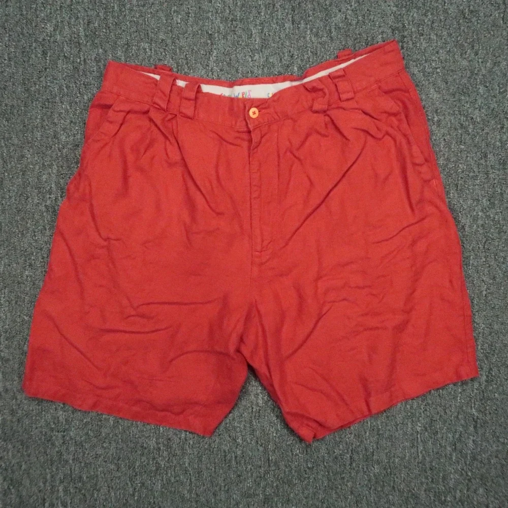 Jams World Shorts Mens 36 Paprika Red 100% Linen Chino Lightweight